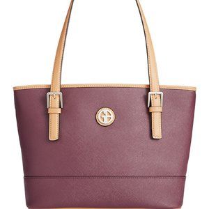 Giani Bernini Saffiano Leather Tote Dark Orchid